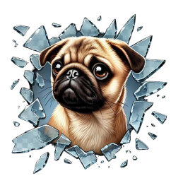 Moton Motors | Köpek French Bulldog Araç Sticker 10 cm X 10 cm