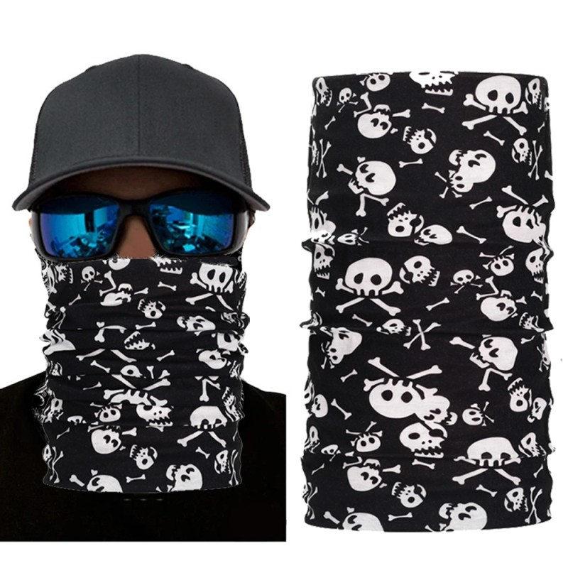Moton Motors | Kafatası Baskılı Likralı Bandana (Haki/Krem) Moton Motors | Kafatası Baskılı Likralı Bandana (Haki/Krem)