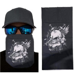 Moton Motors | Kafatası Baskılı Likralı Bandana (Haki/Krem)