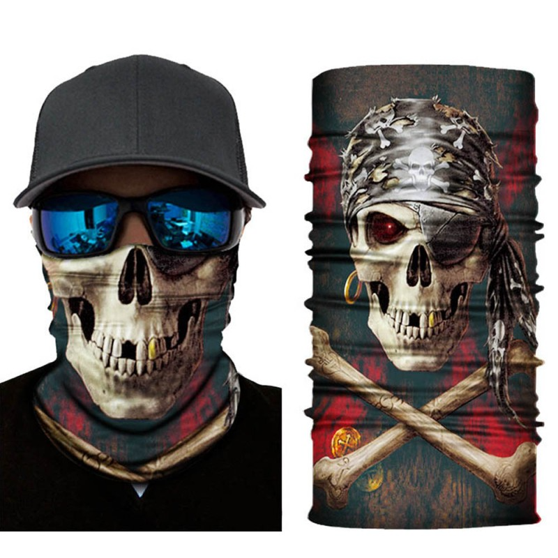 Moton Motors | Kafatası Baskılı Likralı Bandana (Haki/Krem) Moton Motors | Kafatası Baskılı Likralı Bandana (Haki/Krem)