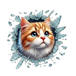 Moton Motors | Kedi Sarman Araç Sticker 10 cm X 10 cm