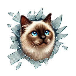 Moton Motors | Kedi Siamesse Araç Sticker 10 cm X 10 cm