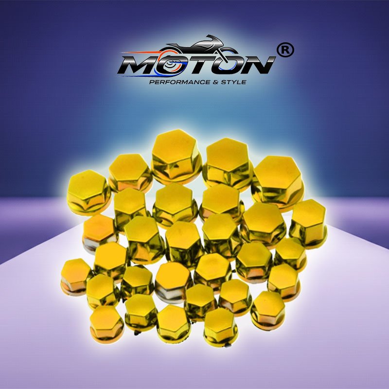 Motosiklet Cıvata Kapağı Seti 30 Adet (Gold)