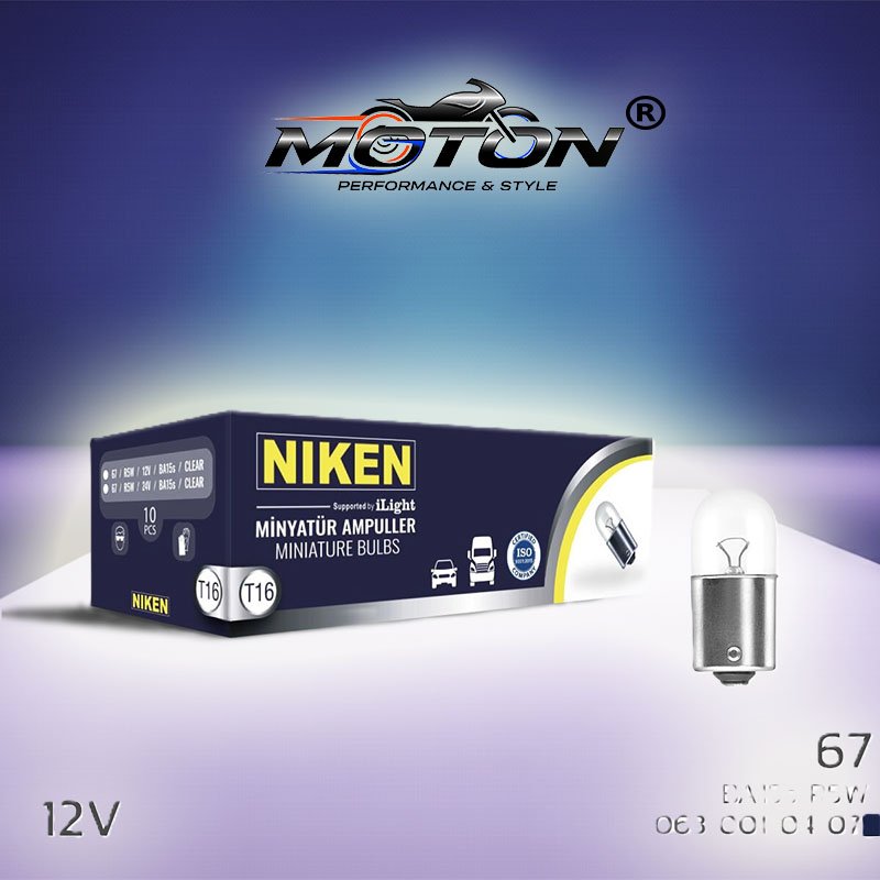Niken 67 Ampul 12V (R5W) BA15S 10'Lu