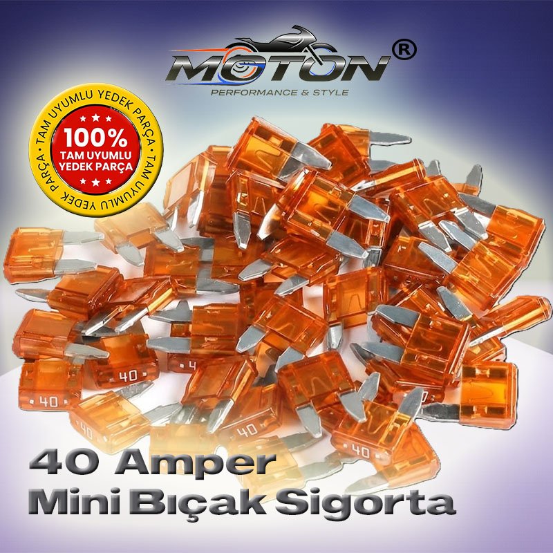 40 Amper Mini (Küçük Tip) Bıçak Sigorta (25 Adet)