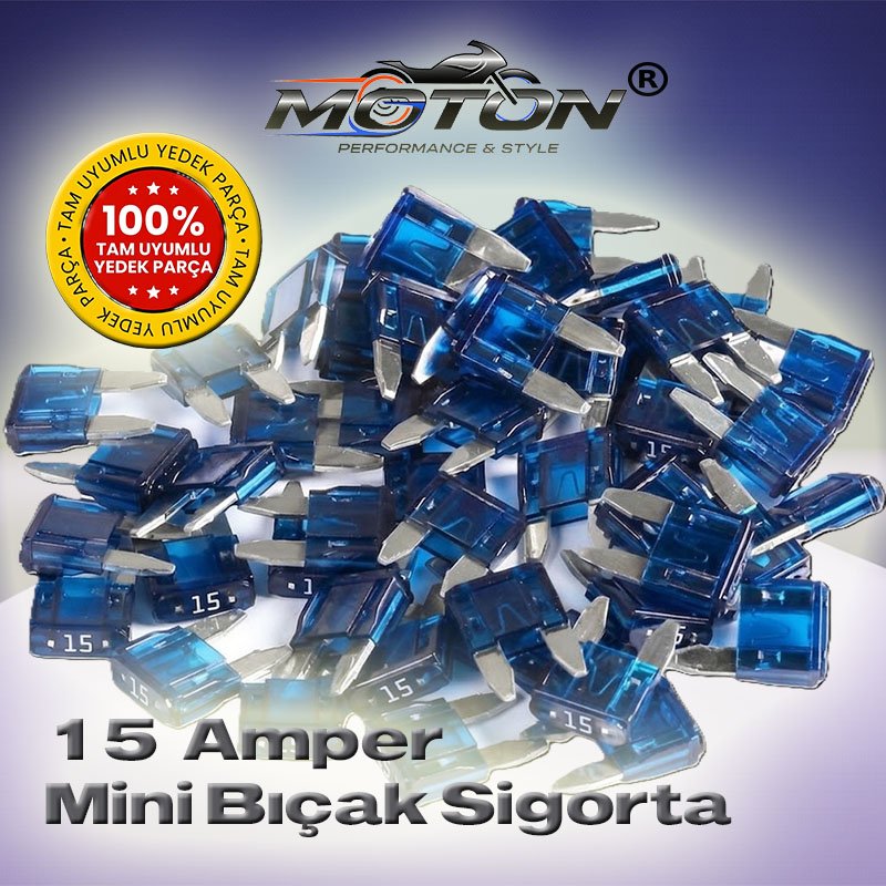 15 Amper Mini (Küçük Tip) Bıçak Sigorta (100 Adet)
