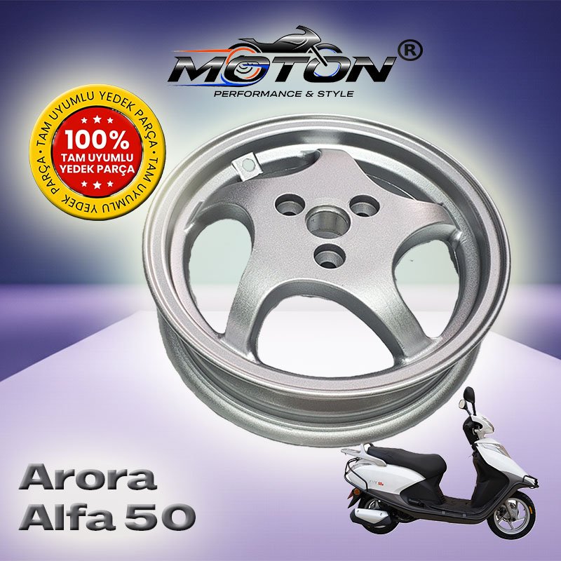 Arora Alfa 50 Uyumlu Arka Jant – Diskli Model – (10 İnç) – Gri