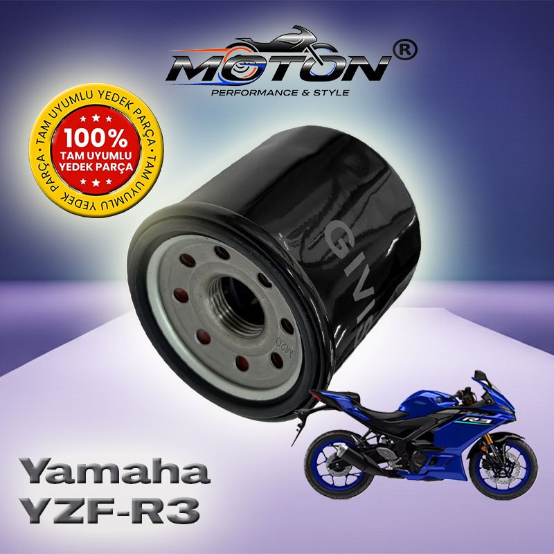 Yamaha YZF R3 Uyumlu Yağ Filtresi – Yüksek Performans Muadil Filtre (HF204 / 1WD Uyumlu)