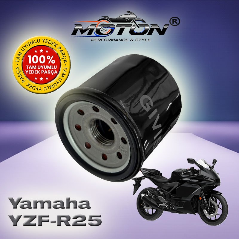 Yamaha YZF R25 Uyumlu Yağ Filtresi – Yüksek Performans Muadil Filtre (HF204 / 1WD Uyumlu)