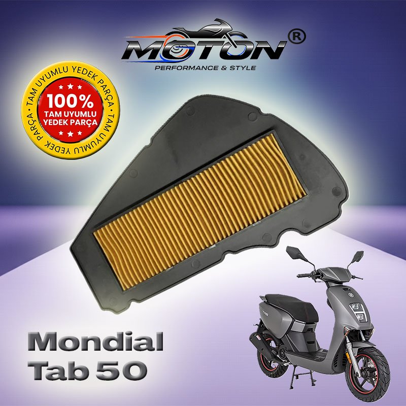 Mondial Tab 50 Yüksek Performanslı Motosiklet Hava Filtresi Tam Uyumlu