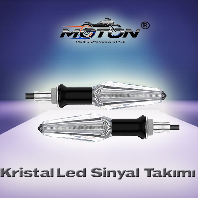 Motosiklet Kristal LED Sinyal Lambası Takımı (2 Adet)