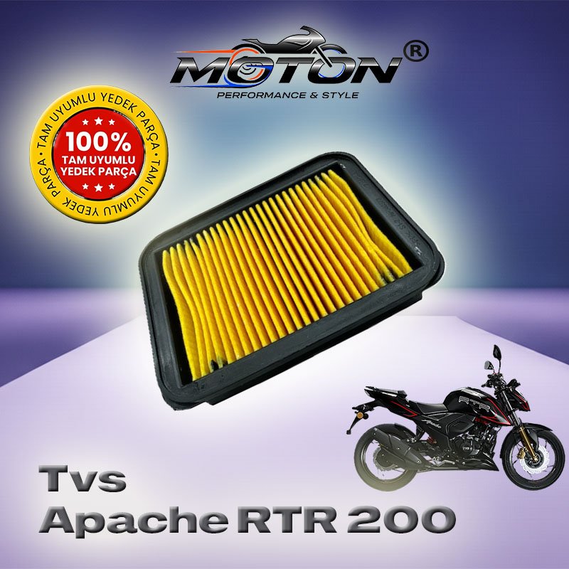 TVS Apache RTR 200 Euro 5 (E5) Enjeksiyonlu Modeller İçin Birebir Uyumlu Hava Filtresi