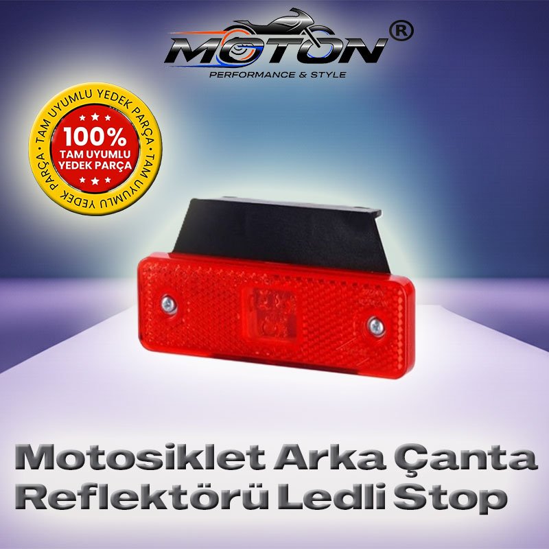 Motosiklet Arka Çanta Reflektörü Ledli Stop 12 V Boyut : 11cm X 4cm