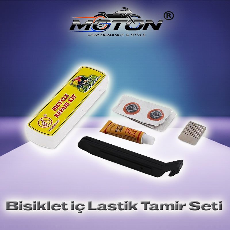 Levyeli Bisiklet Lastik Yama Tamir Kiti – 2 Adet Levye & Soğuk Yama Seti