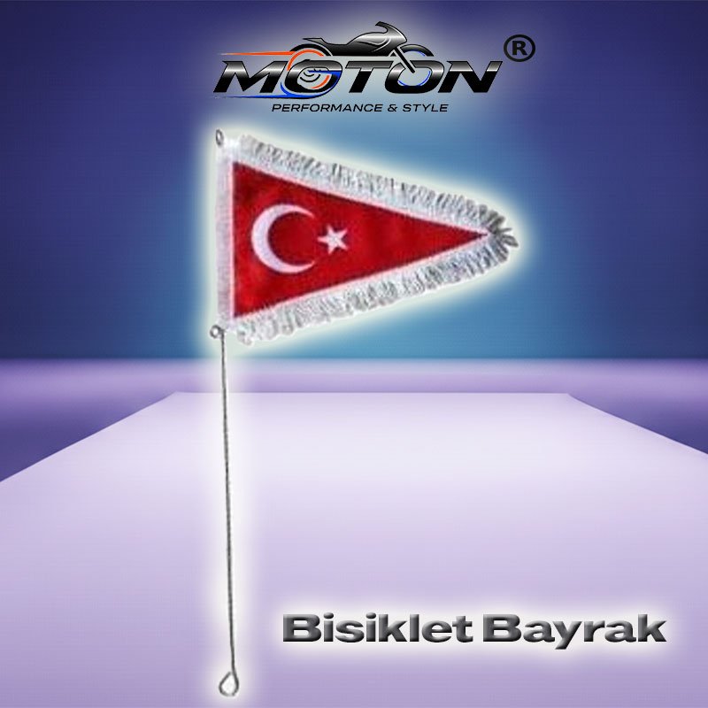 Bisiklet Ve Motosiklet Uyumlu Flama Püsküllü Türk Bayrağı Direği
