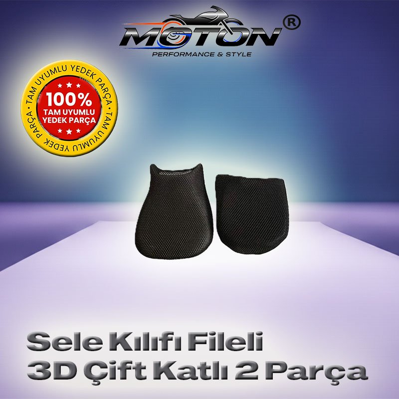 Motosiklet Sele Kılıfı Fileli 3D Çift Katlı 2 Parça – Pulsar NS200 RS200 CBR125 R25 Uyumlu Konfor Kılıfı