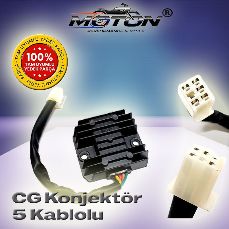 CG Konjektör Şarj Regülatörü – 5 Kablolu Dişi Fiş Soketli (Mondial, Kuba, Arora, Falcon Uyumlu)