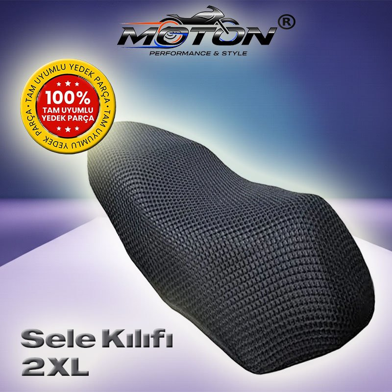 Motosiklet 3D File Sele Kılıfı – Siyah Çift Katlı Terletmez Koltuk Kılıfı (Beden: 2XL)