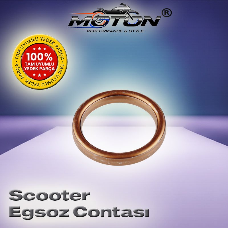 Scooter Egzoz Contası Bakır Universal – Motosiklet Egzoz Boğaz Pulu