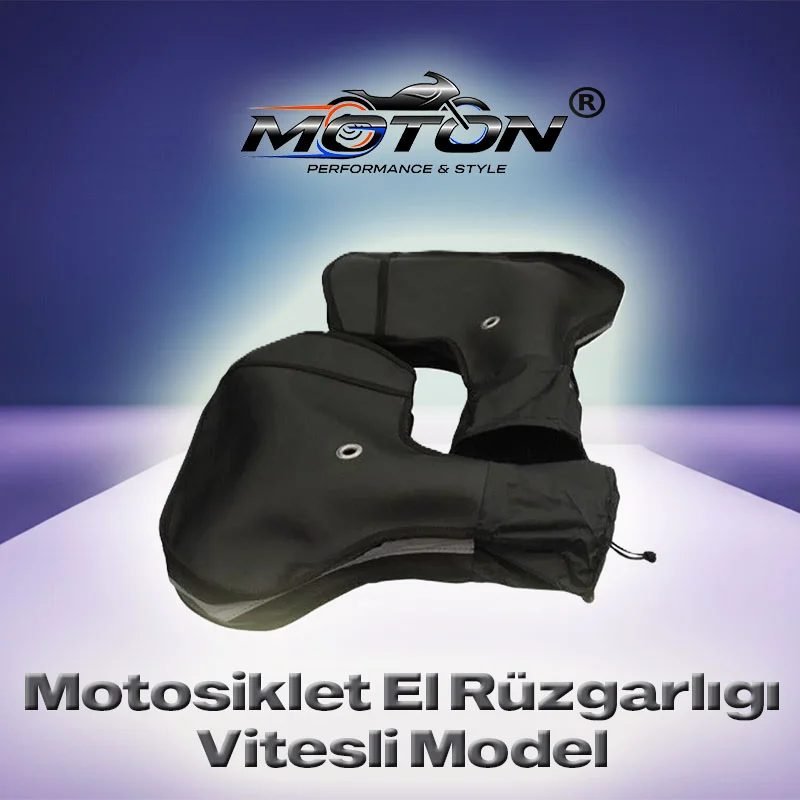 Motosiklet El Rüzgarlığı Vitesli Büzgülü Model – Su Ve Soğuk Geçirmez Elcik Koruma Kılıfı (Siyah)