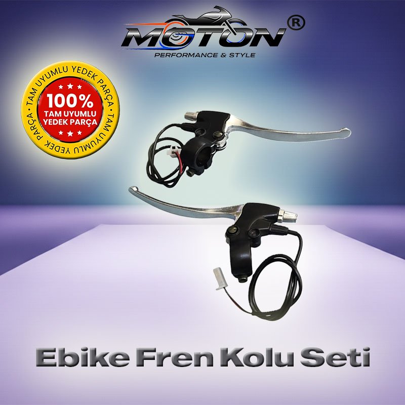 Elektrikli Bisiklet Alüminyum Fren Kolu Seti – Sağ / Sol Takım (Sensörlü Motor Kesici Kablolu)